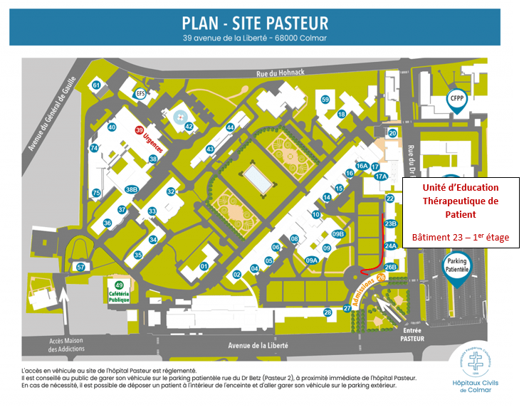 plan des HCC : informations sur comment situer le bureau de l'UTEP 