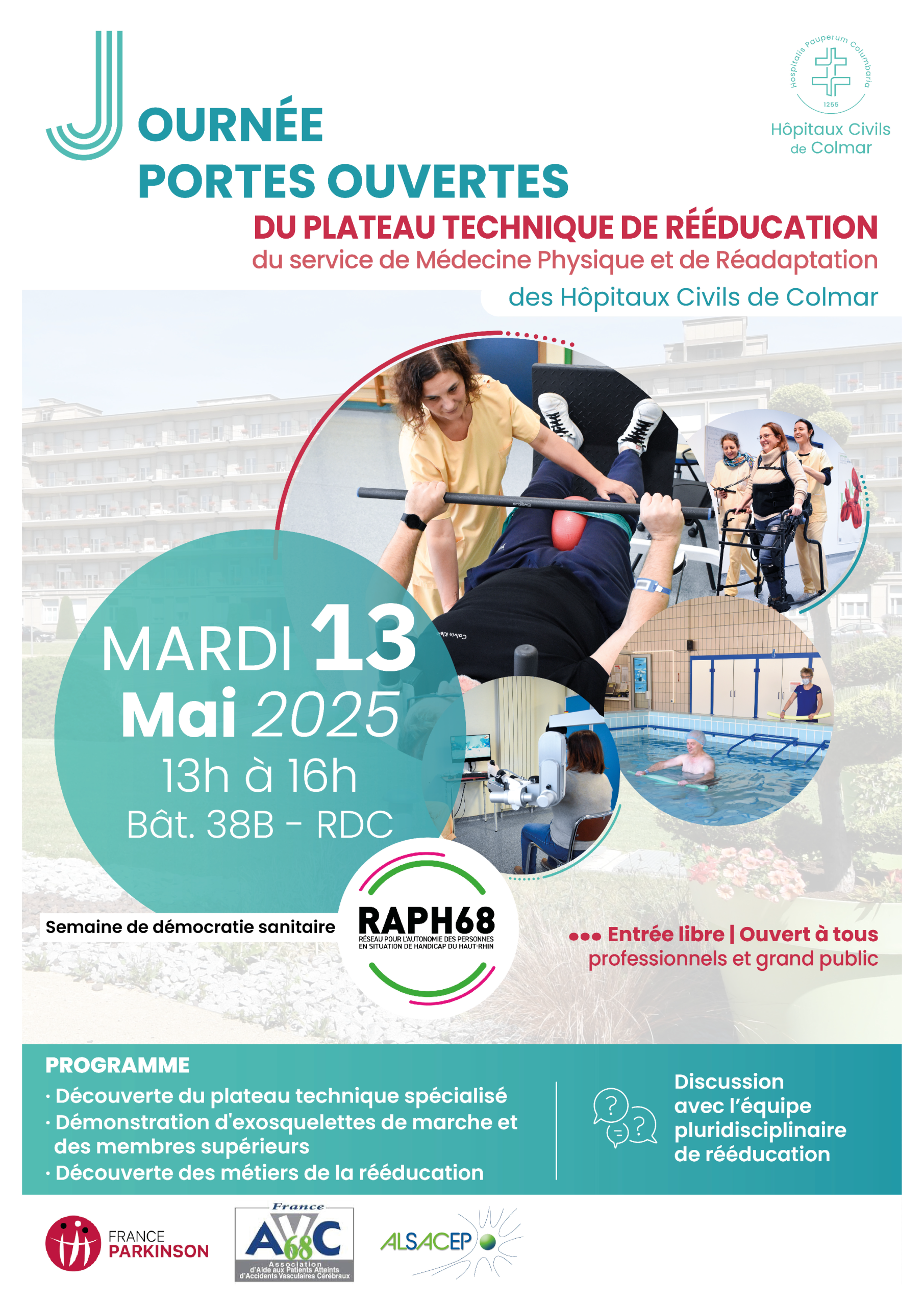 Affiche : journées portes ouvertes au plateau technique de rééducation spécialisé