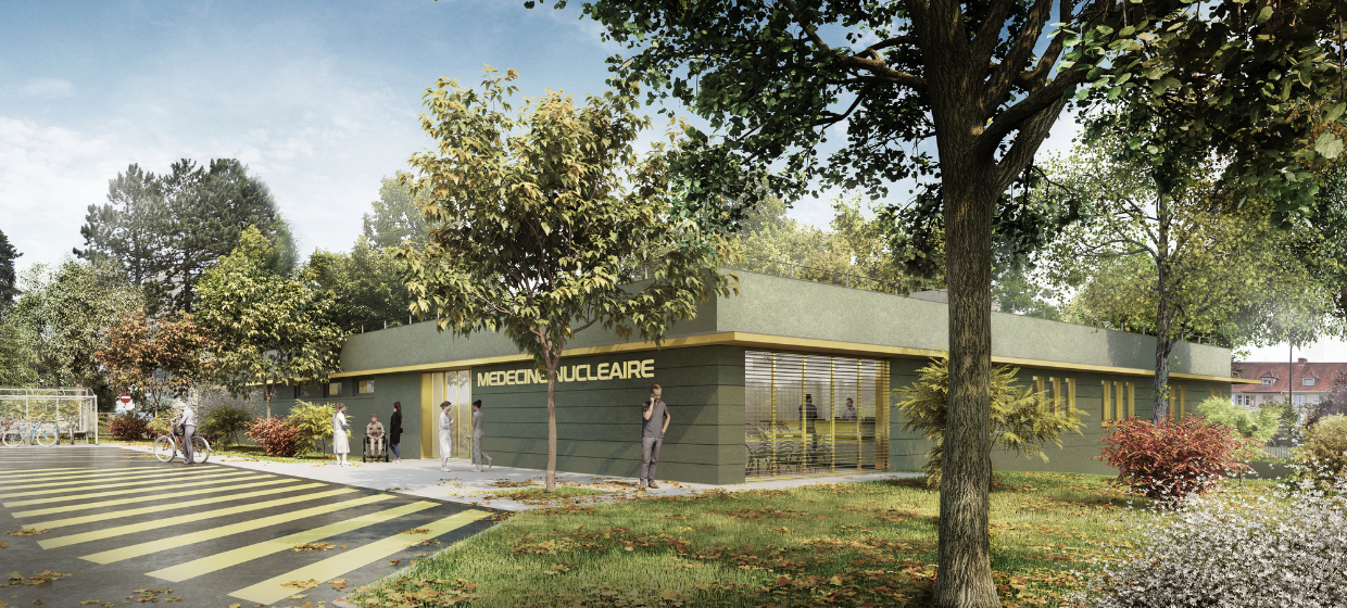 Illustration du nouveau centre de médecine nucléaire en cours de construction aux HCC